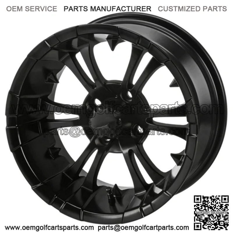 Revenge 15x7 Warlock Matte Black Golf Cart Wheel 3:4 Offset