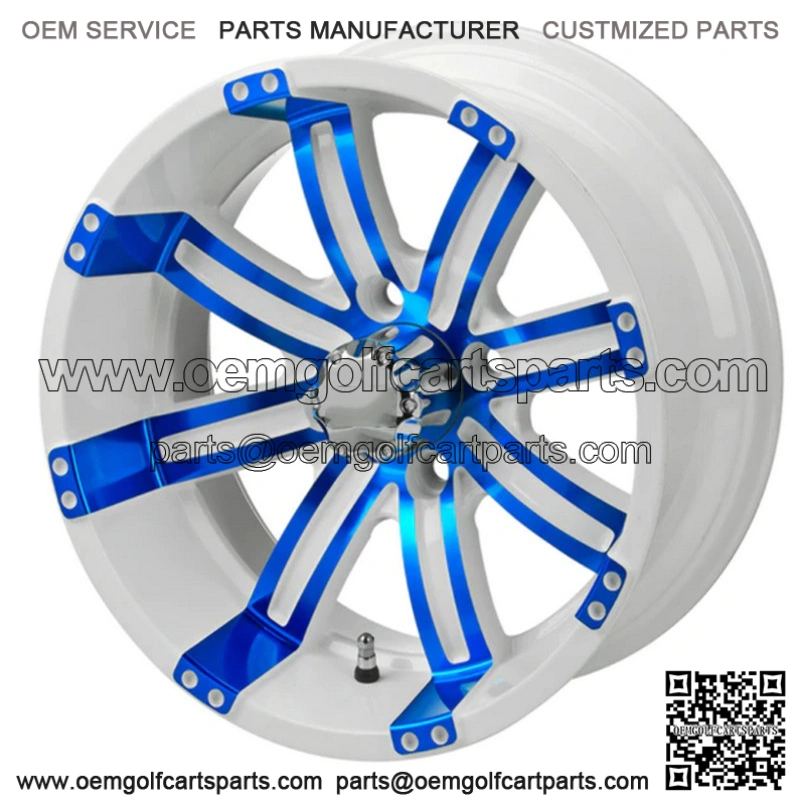 Revenge 12x7 Casino Cross Blue & White Golf Cart Wheel 3:4 Offset