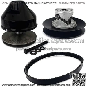 Drive Clutch + Driven Clutch + Belt Set for EZGO 2-cycle Gas Golf Cart 1976-1987