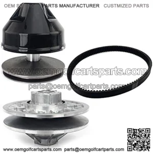 Full Set Drive Clutch and Drive Belt for EZGO Gas Golf Cart 2-Cycle 1989-1994/ 4-Cycle 1991-UP