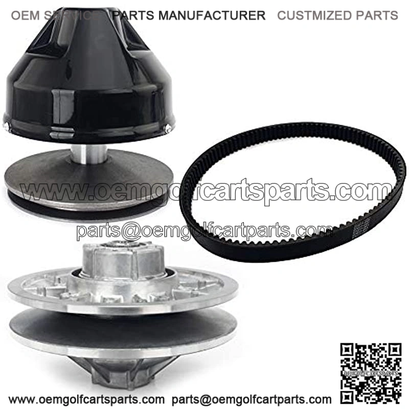 Full Set Drive Clutch and Drive Belt for EZGO Gas Golf Cart 2-Cycle 1989-1994/ 4-Cycle 1991-UP