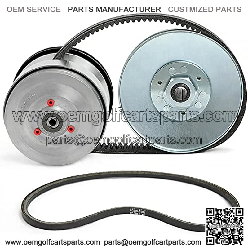 Golf Cart Primary Drive Clutch + Secondary Driven Clutch + 2pcs Drive Belts for Club Car DS 1997-Up & Precedent 2004-UP