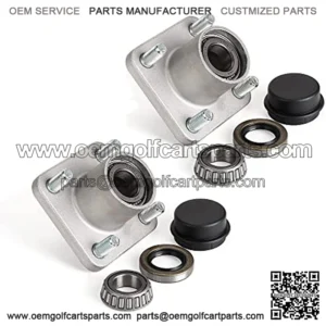 Golf Cart Front Wheel Hub Assembly with Hub Bearing/Oil Seal/Dust Cover for EZGO PDS&TXT/Medalist Gas & Electric 2001-Up,Replace OEM# 70895G01,L44643(Pack of 2)