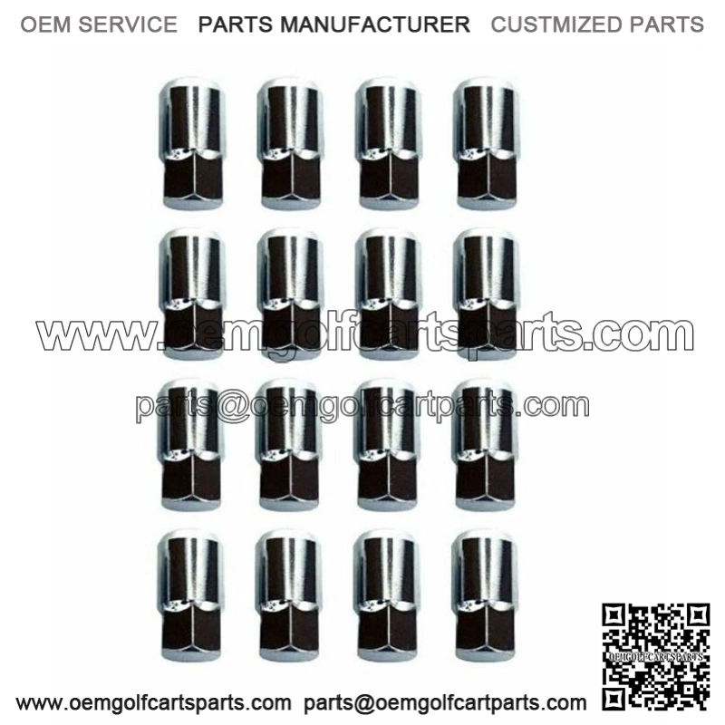 Chrome Long Lug Nut Set (16) for EZGO and Club Car Golf Carts