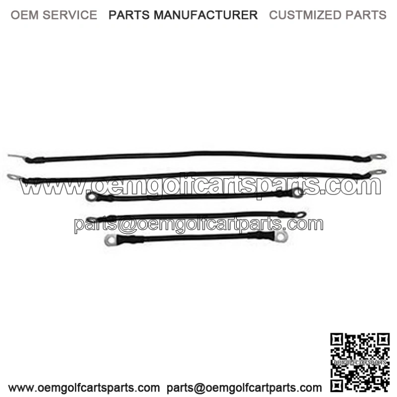 Club Car Precedent Battery Cables - Includes (2) x 21" (2) x 12" (1) x 9" 4-gauge Cable Set (For CCP w/ 8V Batteries)