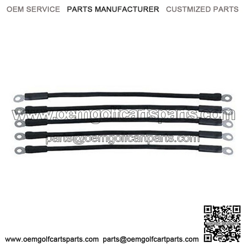 Club Car DS Battery Cables - Includes (5) x 14" 6-gauge Cable Set (For DS 48V 1995+)