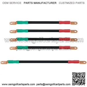 Golf Cart Battery Cables 4 Gauge for 36v & 48v EZGO TXT 1994-UP, AC/DC Wire Golf Cart Battery Pure Copper Wiring Kit with Heavy Duty Wire Lugs - Black & Green