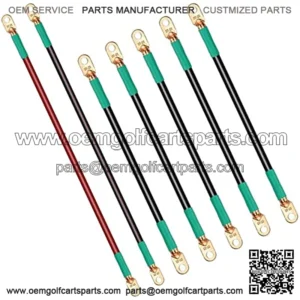 Golf Cart Battery Cables, Fits Club Car DS 1995-up (48Volt)/EZGO TXT 1994-up for (36 & 48 Volt) Golf Cart Batteries Cables Kit
