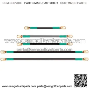 Golf Cart Battery Cable Kit for EZGO TXT 1994-up and Club Car Precedent 2008.5-up 48V (6x8V Batteries), 4 Gauge, Set of 5 PCS