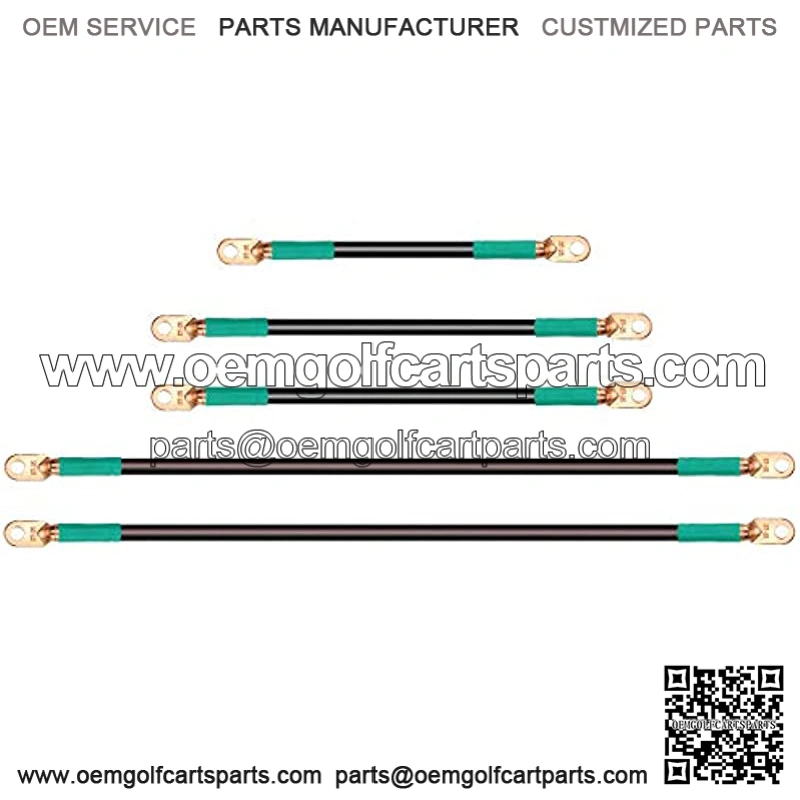 Golf Cart Battery Cable Kit for EZGO TXT 1994-up and Club Car Precedent 2008.5-up 48V (6x8V Batteries), 4 Gauge, Set of 5 PCS
