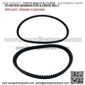 Drive/Starter Generator Belt For E-Z-GO Golf Cart, RXV, Cushman,Express,Medalist