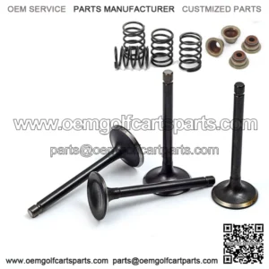 Intake Exhaust Valve Kit & Seals Spring For EZGO 295cc 350cc Gas Golf Cart 96-up
