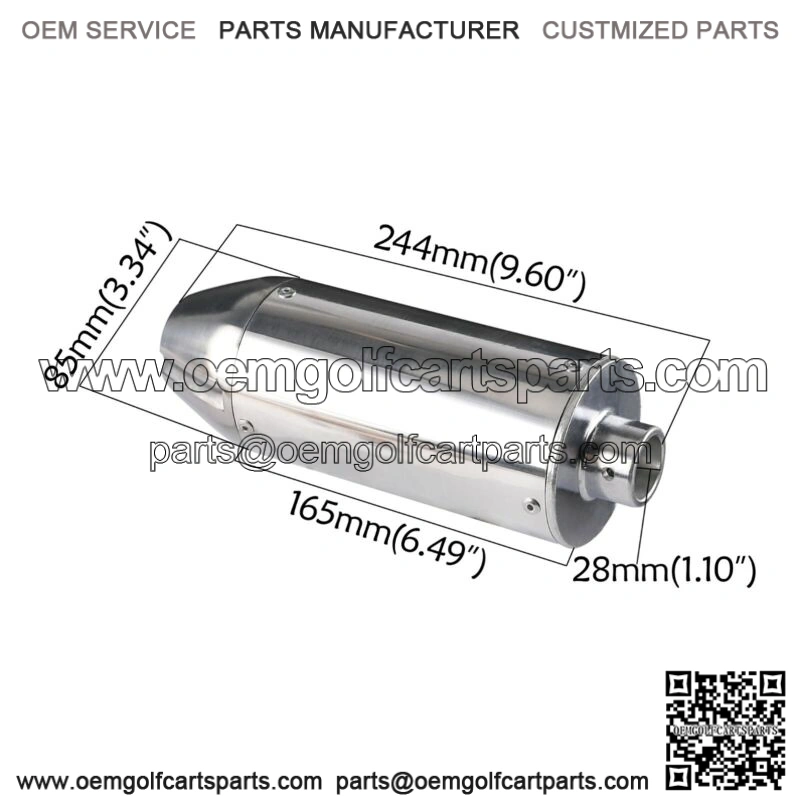 28mm Exhaust Muffler Silencer 50cc 110 125 150cc Scooter Dirt Bike KLX SSR