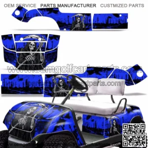 Yamaha Golf Cart Graphic Kit Decal Sticker Parts 2 Seater Wrap 95-06 REAP BLUE
