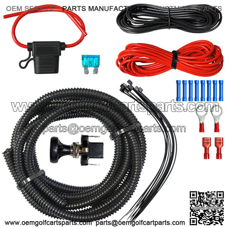 Golf Cart LED Utility Light Bar & Spotlight Wiring Kit with Push/Pull Switch