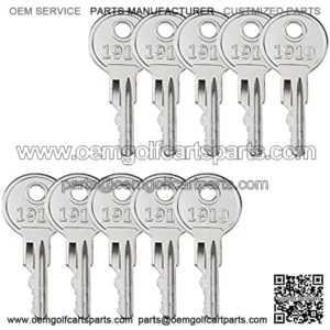 Golf Cart Ignition Key (Set of 10) Compatible with EZGO (1982-Up) Gas and Electric