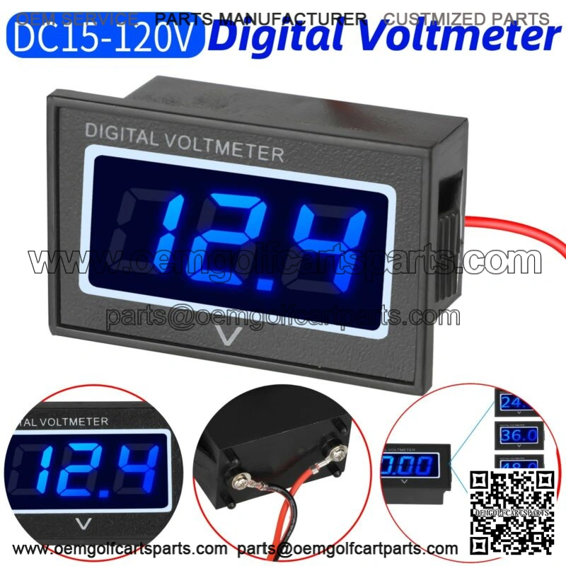 48V Blue Golf Cart LED Digital Volt Meter Battery Gauge for Club Car EZGO Yamaha