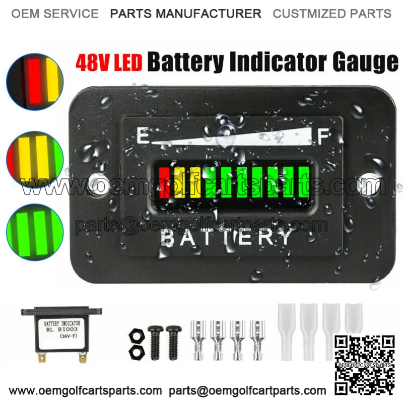 48V Volt Battery Indicator Meter Gauge for Ezgo Club Car Yamaha Golf Cart LED