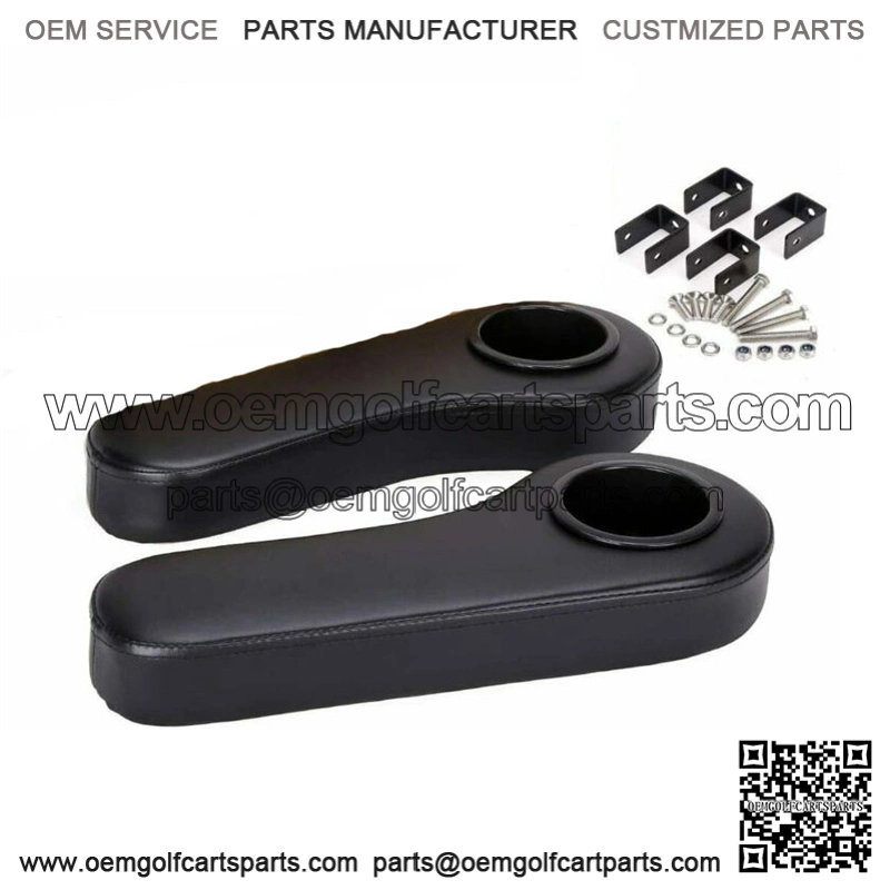 Golf Cart Rear Seat Armrest with Cup Holder for Club Car EZGO Yamaha Black