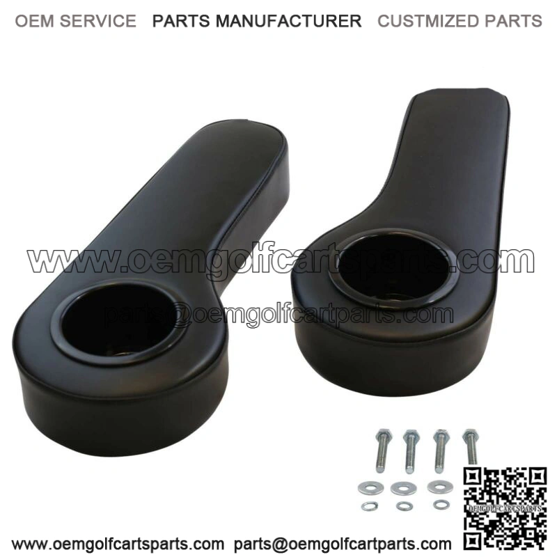 Golf Cart Rear Seat Black Armrest Cup Holder - Fits EZGO, Club Car, Yamaha, &...