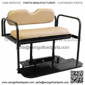 Club Car Precedent Golf Cart Flip Folding Rear Back Seat Kit for 2004-Up - Buff