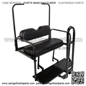 Flip Folding Rear Back Seat Kit & Safety Grab Bar For 1995-Up EZGO TXT Golf Cart