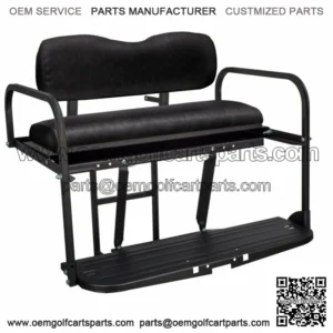 EZGO Marathon Pre-1994 Golf Cart Flip Folding Rear Back Seat Kit - Black