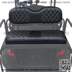 Rear Black Golf Cart Diamond Seat Cover Kit Golf Cart Club Car EZGO Yamaha