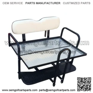 Rear Flip seat kit for EZGO Golf Cart Medalist / TXT model(White) with grab bar