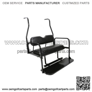 Folding Rear Flip Back Seat Kit For 2000-2013 Club Car Golf Cart DS Black