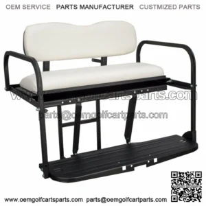 EZGO Marathon Pre-1994 Golf Cart Flip Folding Rear Back Seat Kit - White