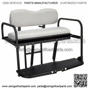 EZGO RXV Golf Cart Flip Folding Rear Back Seat Kit - OEM Stone