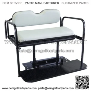 EZGO TXT (1995-Up) Golf Cart Flip Folding Rear Back Seat Kit - Oyster White
