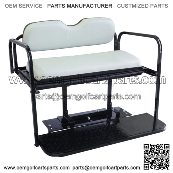 EZGO TXT (1995-Up) Golf Cart Flip Folding Rear Back Seat Kit - Oyster White