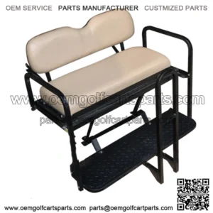 EZGO RXV Golf Cart Rear Seat Kit - Stone/(Matches Factory front seats) - Flip Seat w/ Cargo Bed & FREE Grab Bar