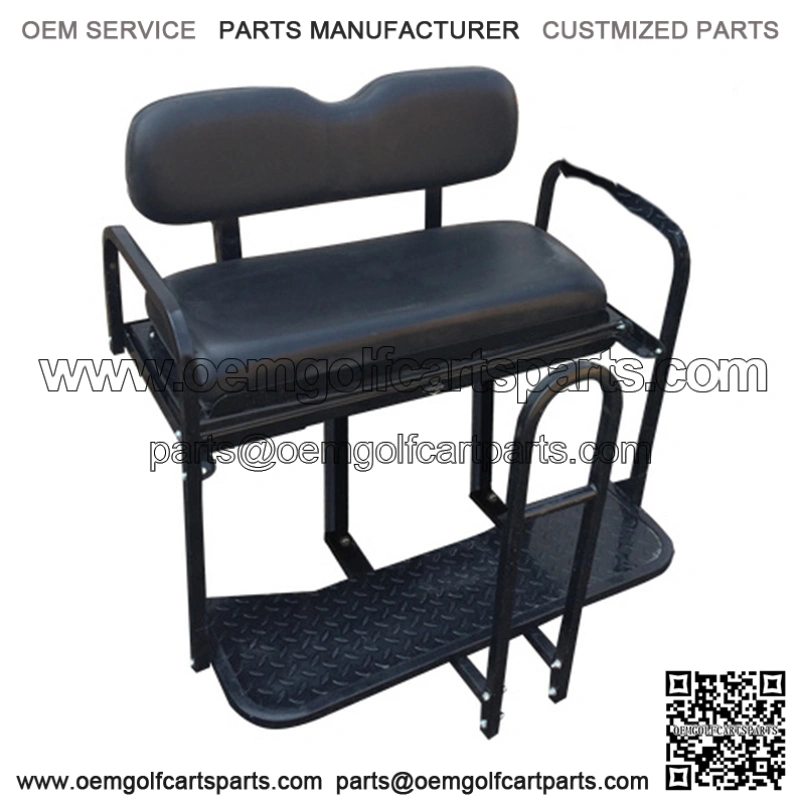 EZGO TXT / Medalist / PDS Golf Cart Rear Seat Kit - BLACK (Flip Seat w/ Cargo Bed & FREE Grab Bar)