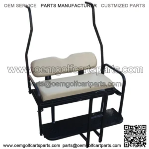 Club Car DS Golf Cart Rear Seat Kit (1982 - 2013 models) - (Matches Factory front seat) - Flip Seat w/ Cargo Bed & Free Grab Bar