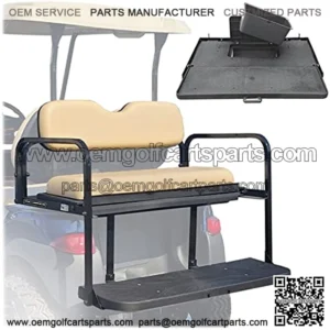ProFormX Challenger SE Golf Cart Rear Seat Club Car Precedent Rear Seat Flip Kit with Buff Cushions Also fits Onward and Tempo.
