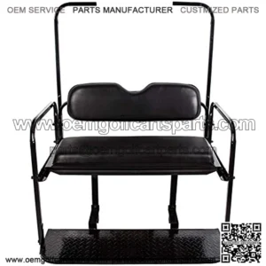 Flip Folding Rear Back Seat Kit Compatible with 1995-Up EZGO TXT Golf Cart w/ roof support - You Will Receive 2 Packages