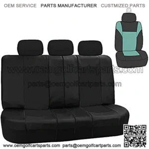 FH Group Highest Grade Faux Leather Split Bench Seat Cover, Rear Set ?C Universal Fit for Cars Trucks & SUVs (Solid Black) PU008013