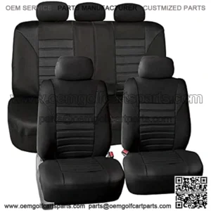 FH Group Car Seat Covers Full Set Black 3D Air Mesh - Universal Fit, Automotive Seat Covers, Low Back Seat Cover, Airbag Compatible, Split Bench Rear Seat, Washable Car Seat Cover for SUV, Sedan