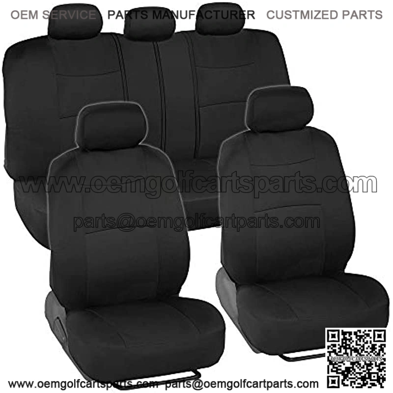 PolyPro Car Seat Covers Full Set in Solid Black ?C Front and Rear Split Bench Car Seat Cover, Easy to Install, Interior Covers for Auto Truck Van SUV