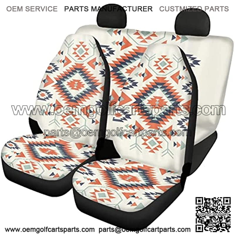 Boho Aztec Car Seat Covers Full Set Front and Back Split Bench Protection Combo Kit Universal Fit Vehicle Sedan Vehicle Truck Auto Interior Decor