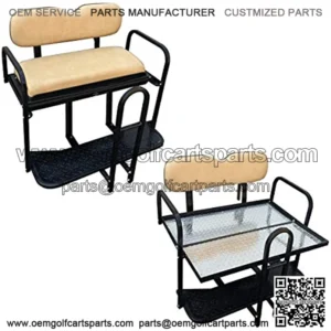 Rear Flip Seat for EZ-GO TXT/PDS/Medalist Golf Cart Models - Tan