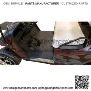 Black Rubber Diamond Plate Floor Mat for EZ-GO TXT 1996 to Current Golf Cart