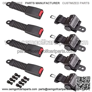 9.99WORLD MALL 4 Pack Universal Retractable Golf Cart Seat Belts Kit for EZGO, Yamaha, Club Car, Go Kart, UTV, Buggies and Bus-Set of 4