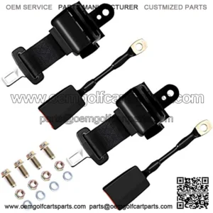 Universal Retractable Golf Cart Seat Belts Kit for EZGO, Yamaha, Club Car, Go Kart, UTV, Buggies and Bus - E11 Safety Certified - 2 Pack