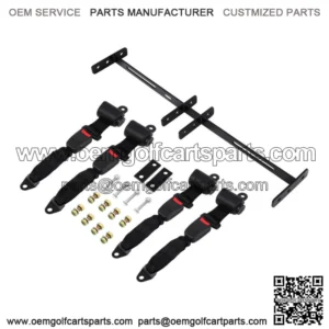 4 Pcs Golf Cart Seat Belts and Bracket Kit for EZGO Yamaha Club Car