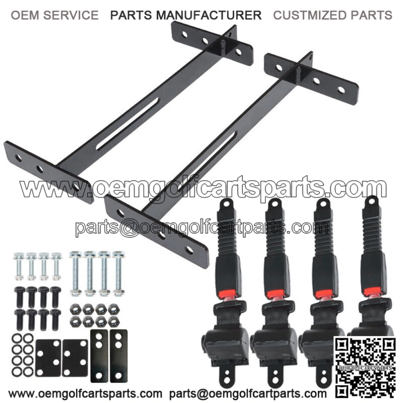For EZGO Yamaha Club Car 4 Golf Cart Seat Belts and Bracket Kit New