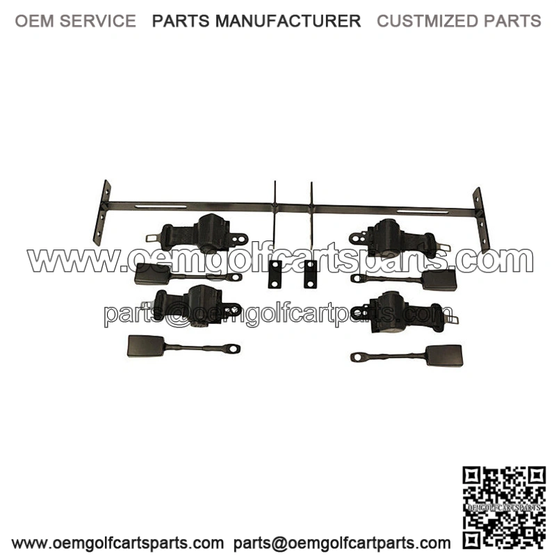 4 Golf Cart Seat Belts and Bracket/ Bar Kit for EZGO Yamaha Club Car